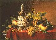 Johann Wilhelm Preyer Dessertfruchte mit Elfenbeinhumpen oil on canvas